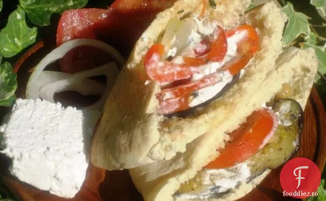 Pita De Legume Prăjite Cu Pansament Feta Cremos