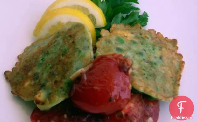 Fritters de mazăre și Halloumi