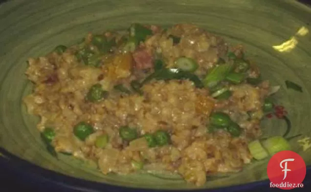 Risotto Cremos De Orz Perlat De Mazăre Și Arpagic (Grăsime Redusă)