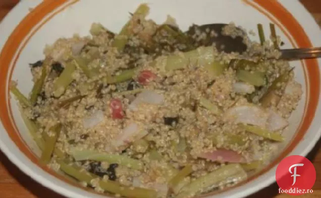 Quinoa cu agrișă, rubarbă, fenicul și nap