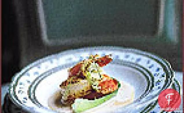 Crustacee aburite și arse în bulion de nucă de cocos