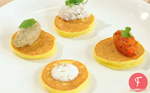 Blini de cartofi Yukon Gold cu Caviar de vinete