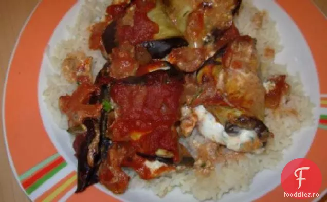 Rulouri de vinete (vinete) și Ricotta