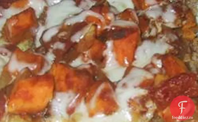 Pizza cu cartofi dulci și linte roșie Curry