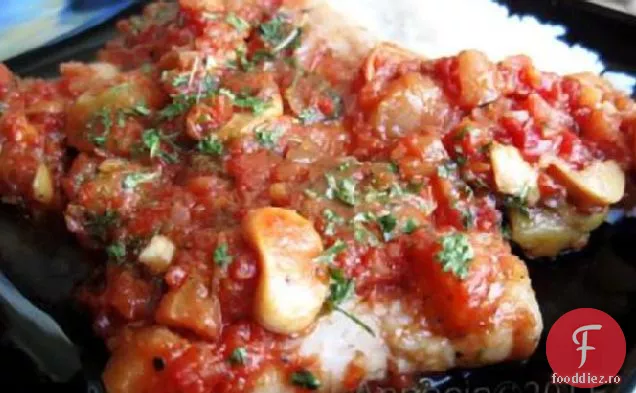 Pește în sos de vinete Bolognese