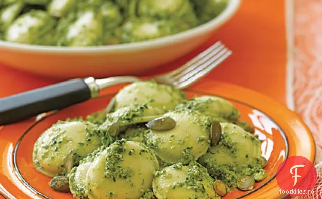 Ravioli de dovleac cu Pesto de semințe de dovleac