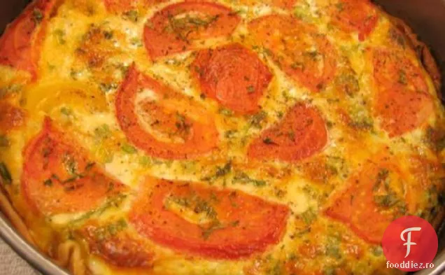 Quiche de dovlecei și roșii fără crustă
