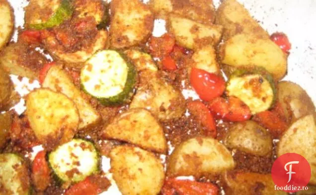 Zucchini și cartofi coaceți