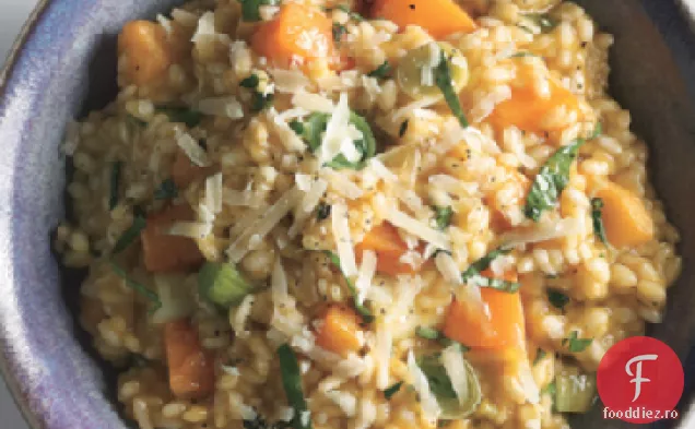Risotto cu dovleac, praz și busuioc