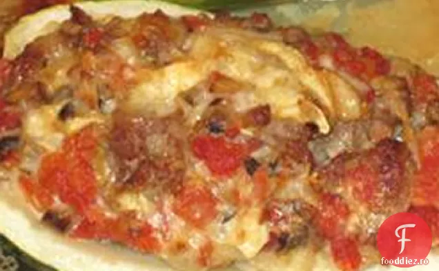 Dovlecei umpluți cu cârnați de pui