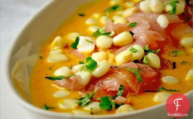 Crudo De Biban De Mare Cu Sos Tiradito Peruvian
