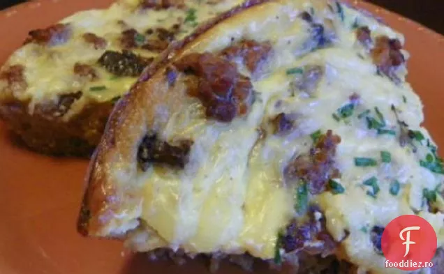 Quiche cu cârnați, ceapă și ciuperci Portabella