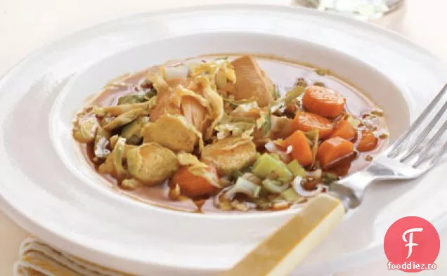 Pui asiatic cu varză de Bruxelles