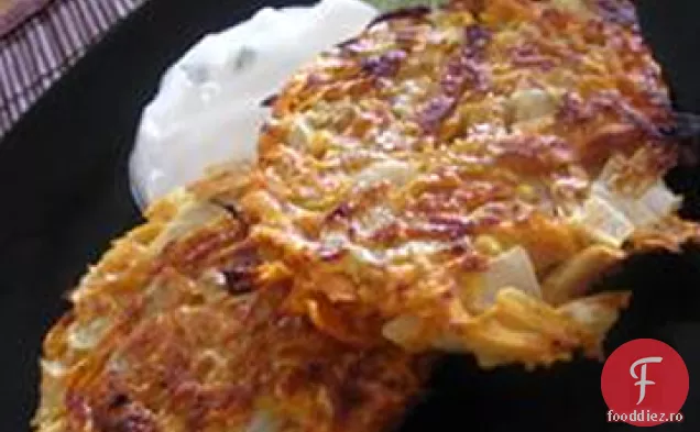 Clatite de cartofi dulci cu sos de iaurt Lime Cilantro