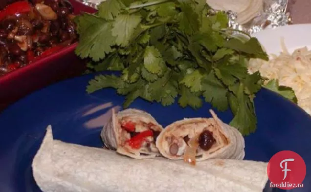 Burritos cu ciuperci și fasole neagră