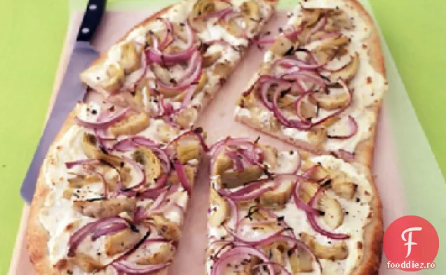 Pizza cu Ricotta, anghinare și ceapă
