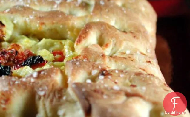 Anghinare, roșii și focaccia Asiago