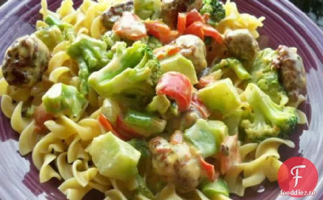 Cârnați afumați cu Broccoli și brânză