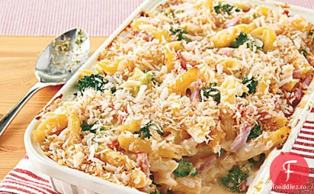Penne la cuptor cu șuncă și Broccoli