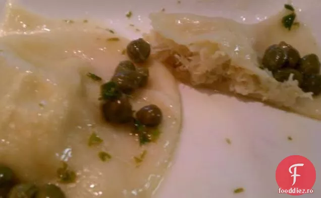 Umplutură De Ravioli De Crab Cu Unt De Lămâie-Caper