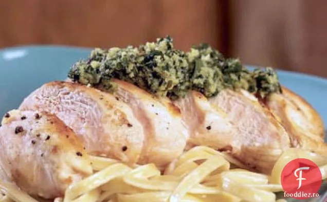 Pui la tigaie cu Salsa verde italiană