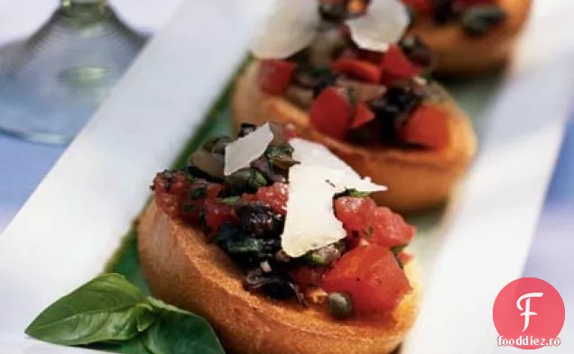 Bruschetta cu ciuperci și Parmigiano