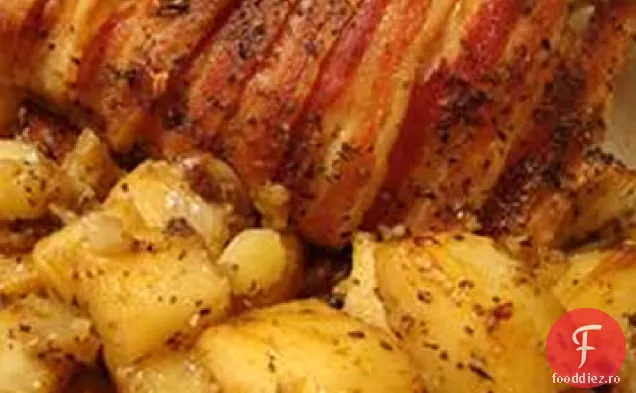 Bacon-pui prăjit cu cartofi