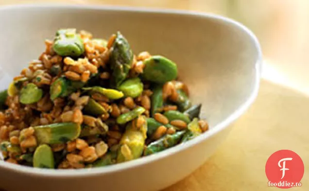 Farro Risotto cu sparanghel și Rețetă de fasole Fava