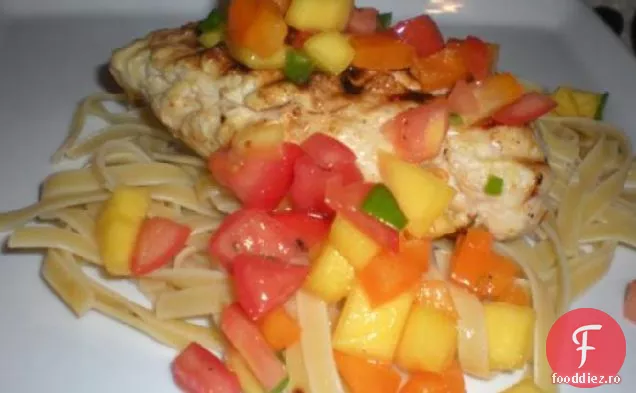 Pui La Gratar Cu Var De Usturoi Cu Salsa De Mango