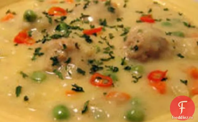 Youvarlakia Avgolemono (Supă Grecească De Chiftele-Ou / Lămâie)