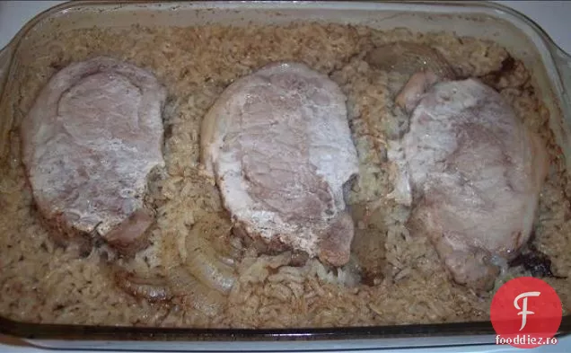 Cotlet de porc și orez