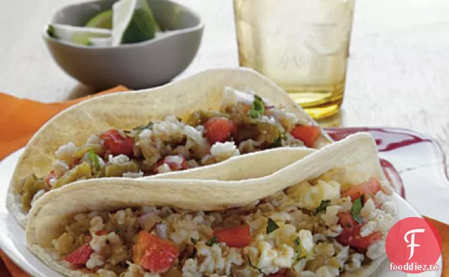 Tacos moale cu Chile verde - orez Cilantro și ou