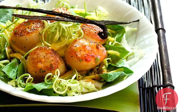 Salată De Scoici Cu Sos Dulce De Chili De Vanilie