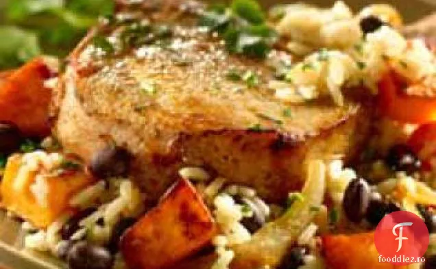 Carne De Porc Cilantro Cu Orez De Cartofi Dulci