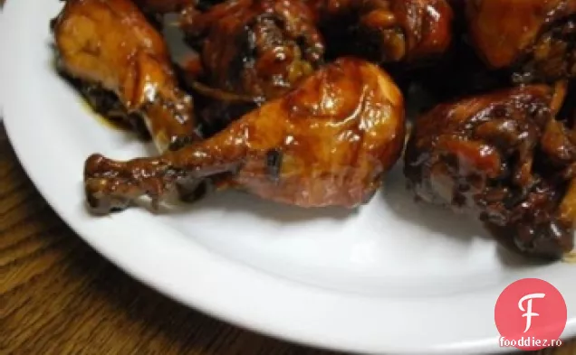 Aripioare de pui cu var, caise și sos de soia