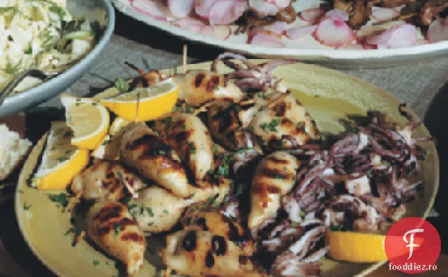 Calamari Umpluți Cu Cârnați La Grătar