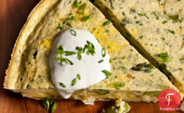 Frittata de sparanghel cu smantana de hrean