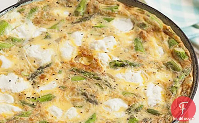Frittata cu sparanghel și brânză de capră