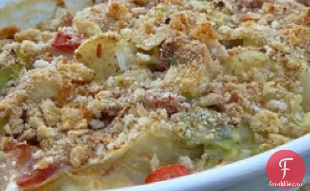 Varză festonată cu șuncă și brânză