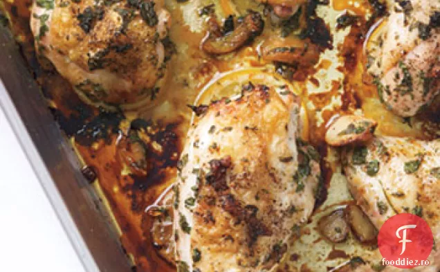 Pui marinat în ulei de usturoi