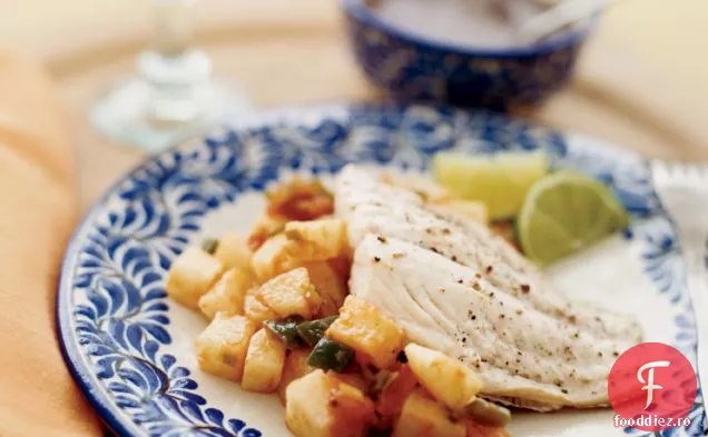 Grouper cu Jicama și sos de fasole neagră