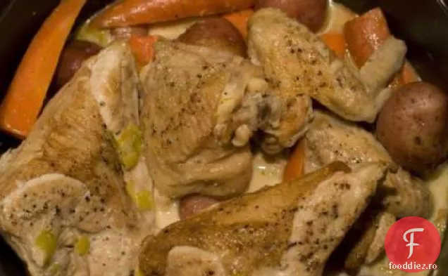 Pui în Riesling (Coq au Vin Blanc)