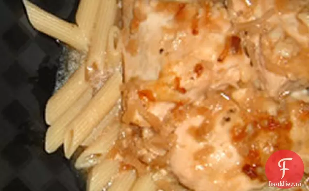 Cheddar și supă de ceapă pui