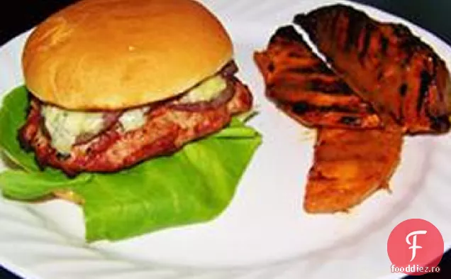 Burgeri De Curcan Cu Brânză Albastră Cu Ciuperci