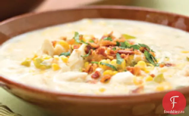 Chowder de Crab și porumb cu slănină