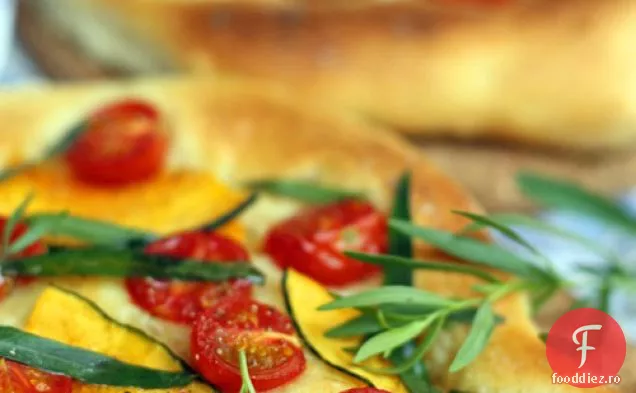 Pizza cu roșii prăjite, Kabocha și țelină verde / tarhon