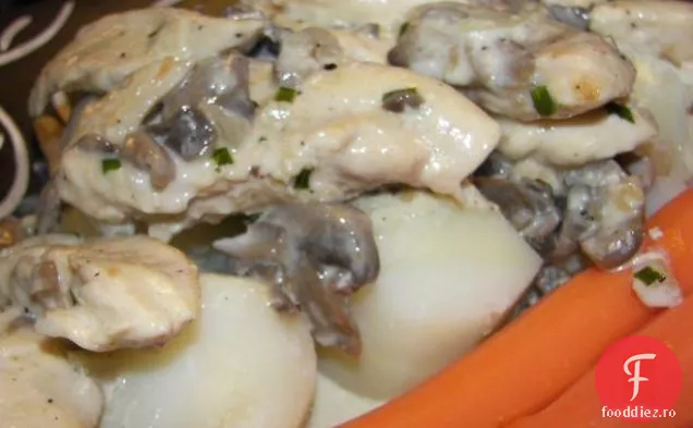 Geschnetzeltes (pui în sos de smântână)