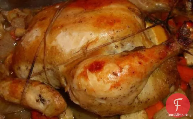 Cel mai bun pui fript și legume rădăcinoase