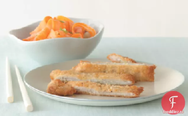 Katsu de porc cu murături rapide de morcovi