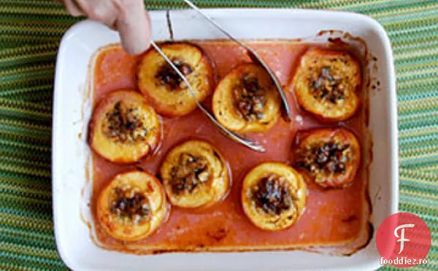 Nectarine coapte cu fistic și Rețetă de ghimbir proaspăt